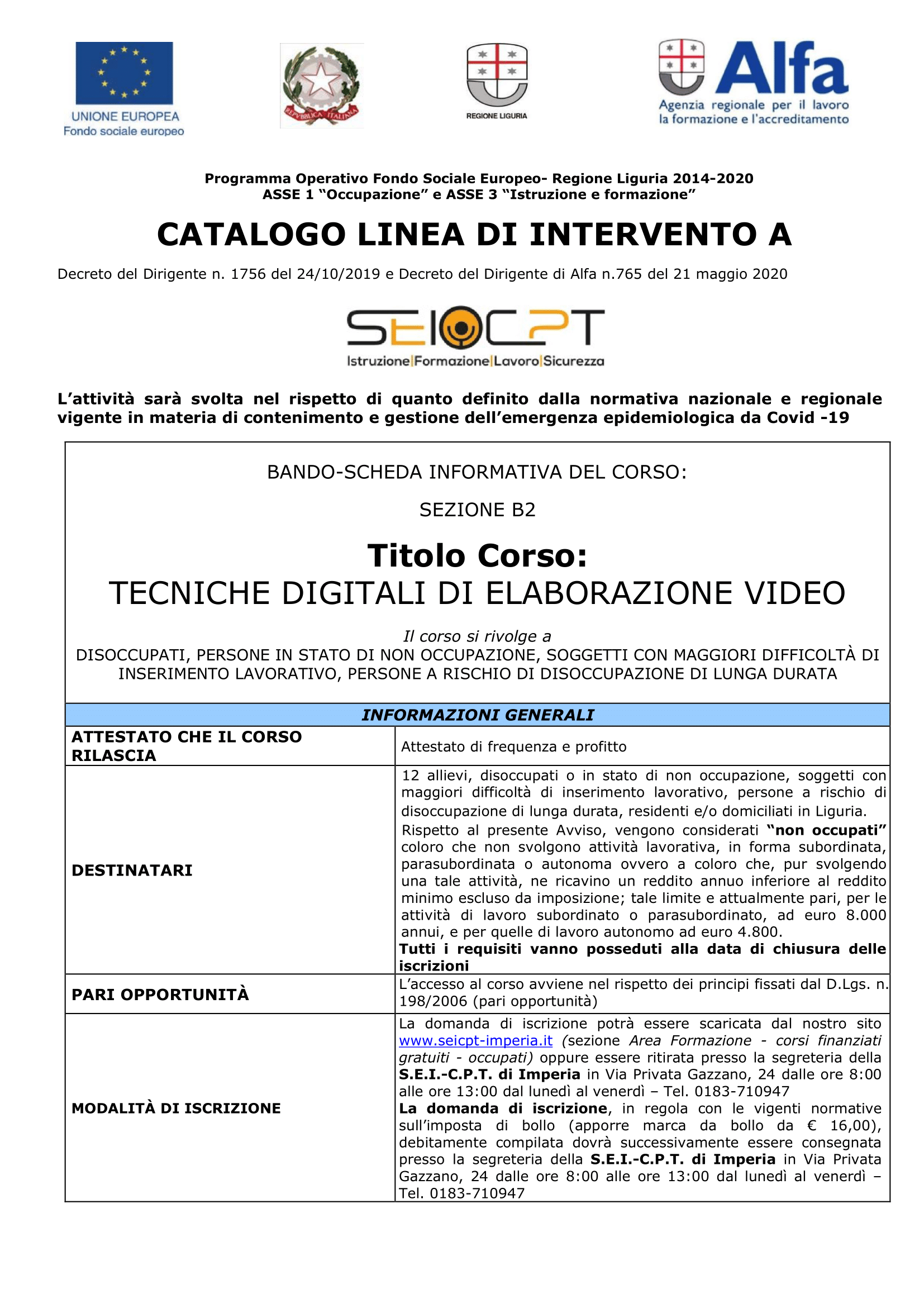 Tecniche digitali di elaborazione video – B2 • e