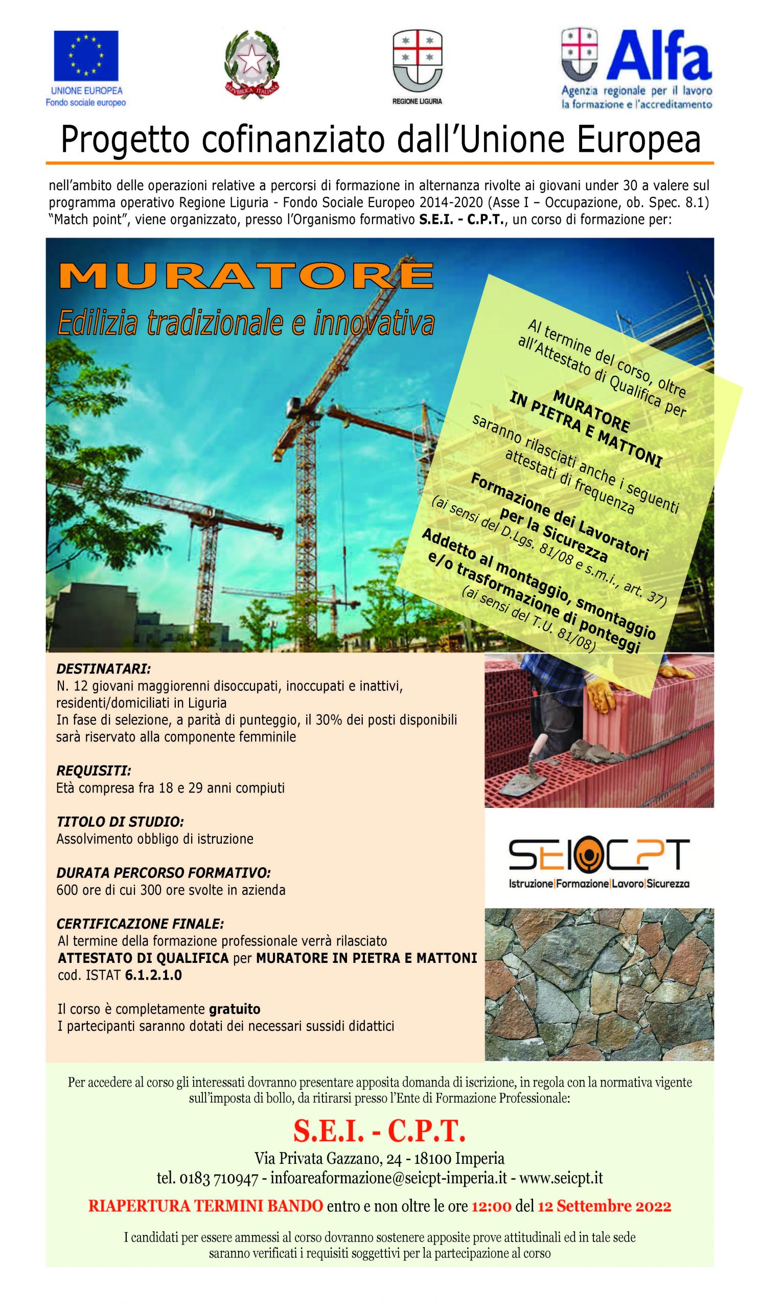 MURATORE IN PIETRA E MATTONI • PROROGATO FINO AL 12/09/2022