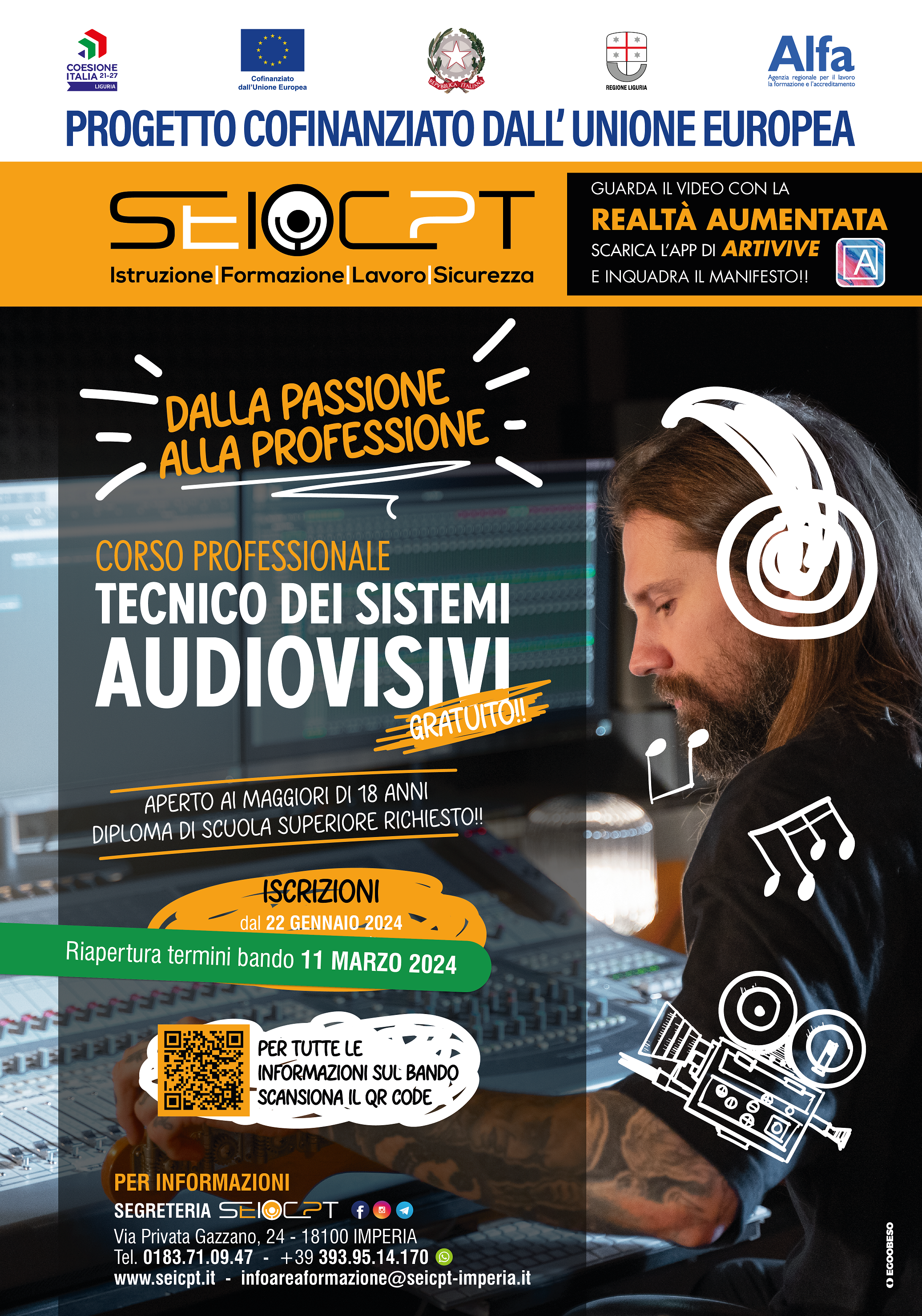 CORSO PROFESSIONALE: TECNICO DEI SISTEMI AUDIOVISIVI 2024